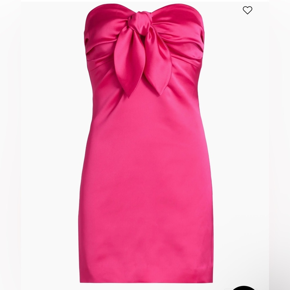Ramy Brook Fuchsia Strapless Mini Dress with Bow Detail